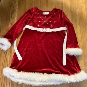 Christmas dress with fur trim